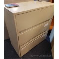 Beige 3 Drawer Flip Front Lateral File Cabinet, Locking